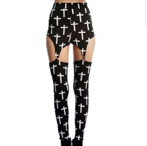 Cross Garter Leggings